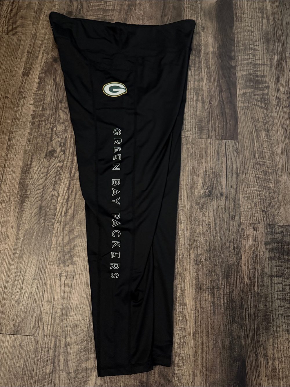 NFL Black Green Bay Packers Logo Leggings